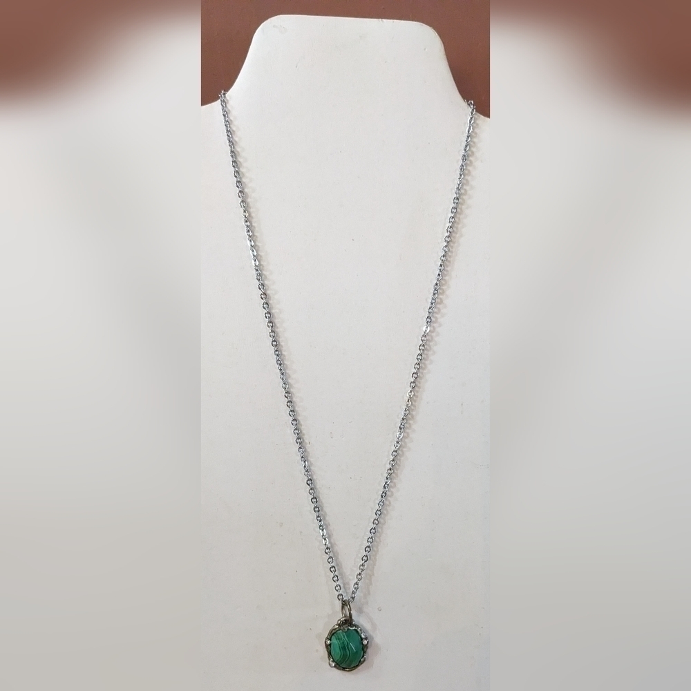 New Swarovski malachite sterling silver Pendant necklace, TM2B5B